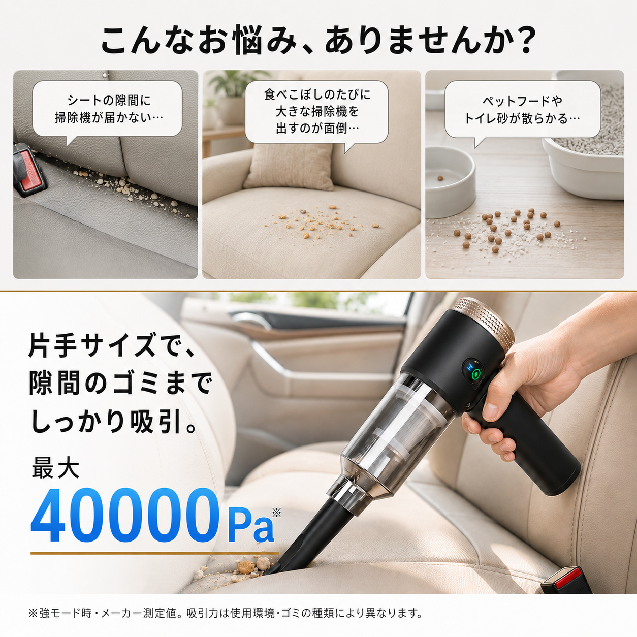 【1台4役 16000Pa】多機能ハンディクリーナー  Type-C充電 車用・家庭用 【全国送料無料🚗】