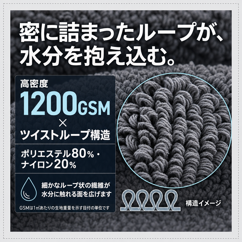【全国送料無料🚗】洗車タオル 一拭きでピカピカ！超吸水1200GSM  速乾・拭き跡なし・高品質プレミアムタオル